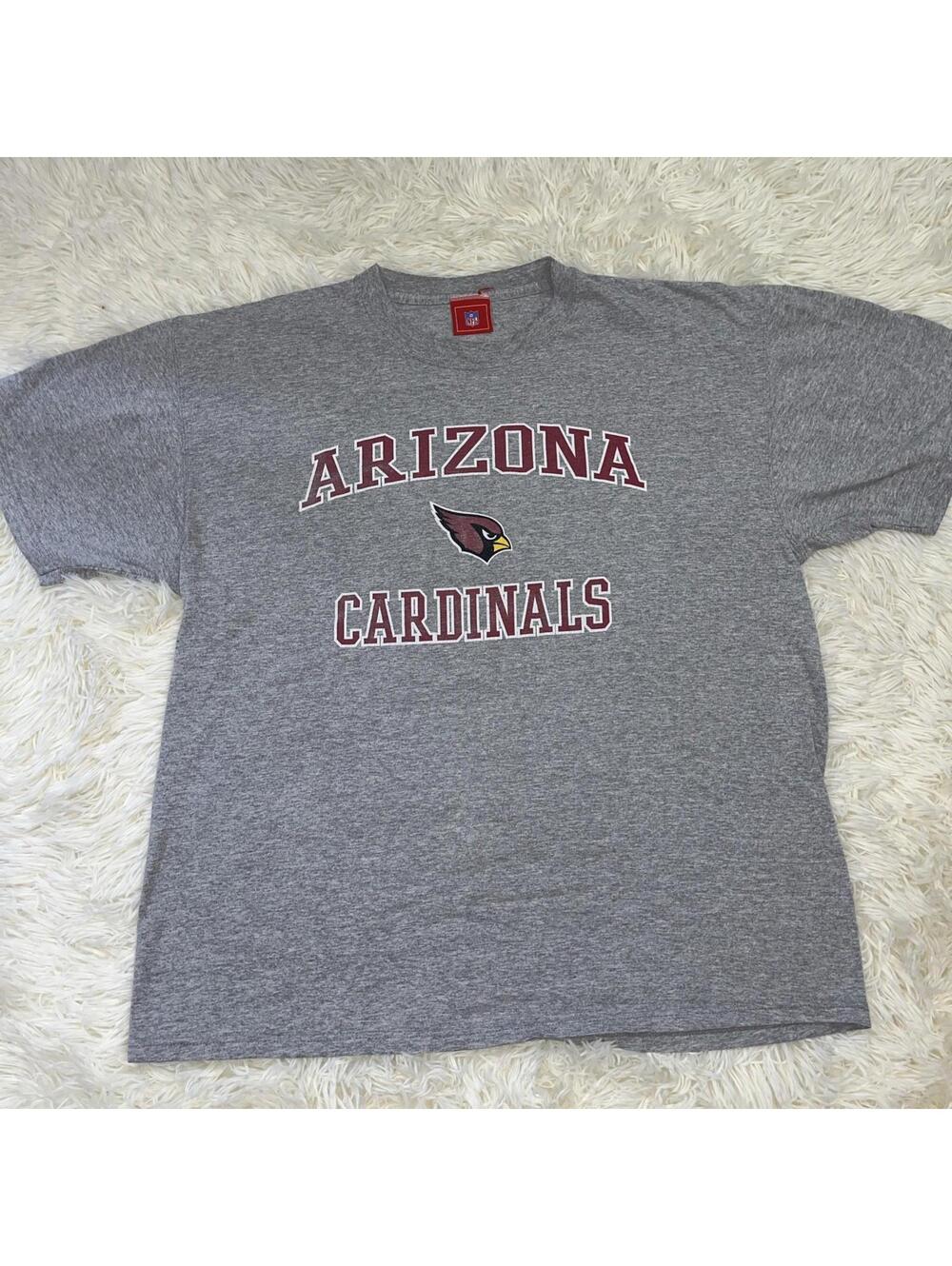 ARIZONA CARDINALS TEE SHIRT men's size XL gray red white graphic short sleeve